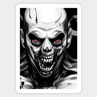 CRAZY RED EYED HALLOWEEN ZOMBIE Sticker